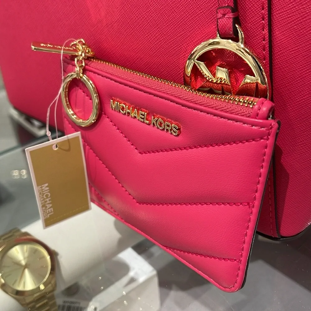 MICHAEL KORS
Jet Set Travel Small Top Zip Coin Pouch With ID 
Electric Pink 
NWT - Picture 8 of 16